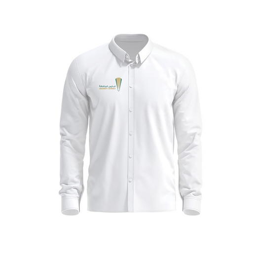 Luxury white long-sleeved shirt